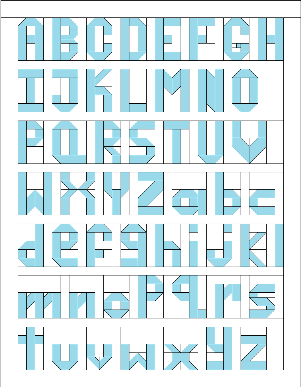 Alphabet PDF Quilt Pattern Instant Download Sew Fresh Quilts