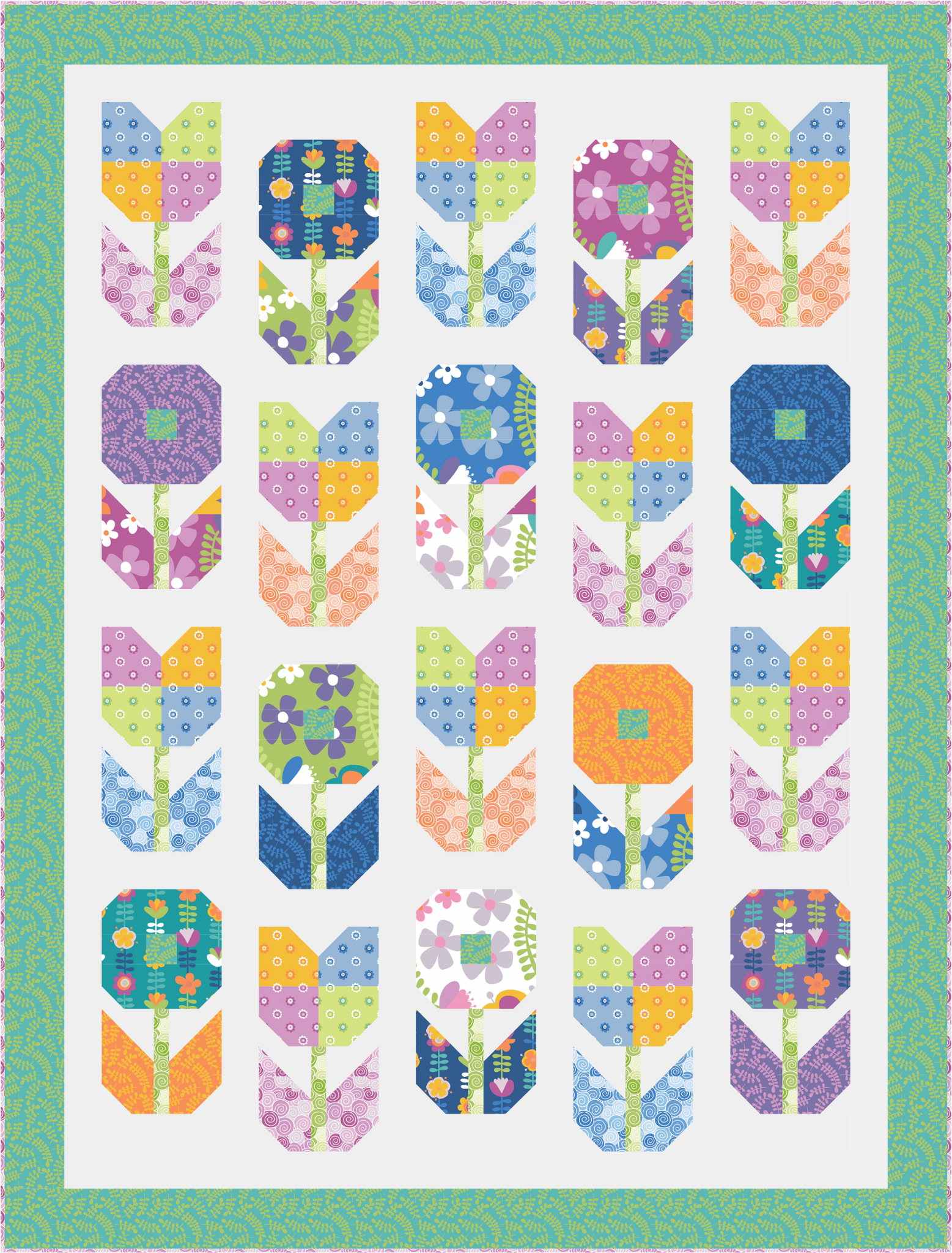 Flower Power PDF Quilt Pattern Instant Download – Sew Fresh Quilts