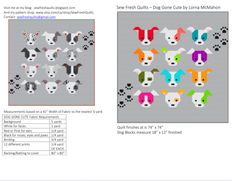 Dog Gone Cute 2 PDF Quilt Patterns Instant Download – Sew Fresh Quilts
