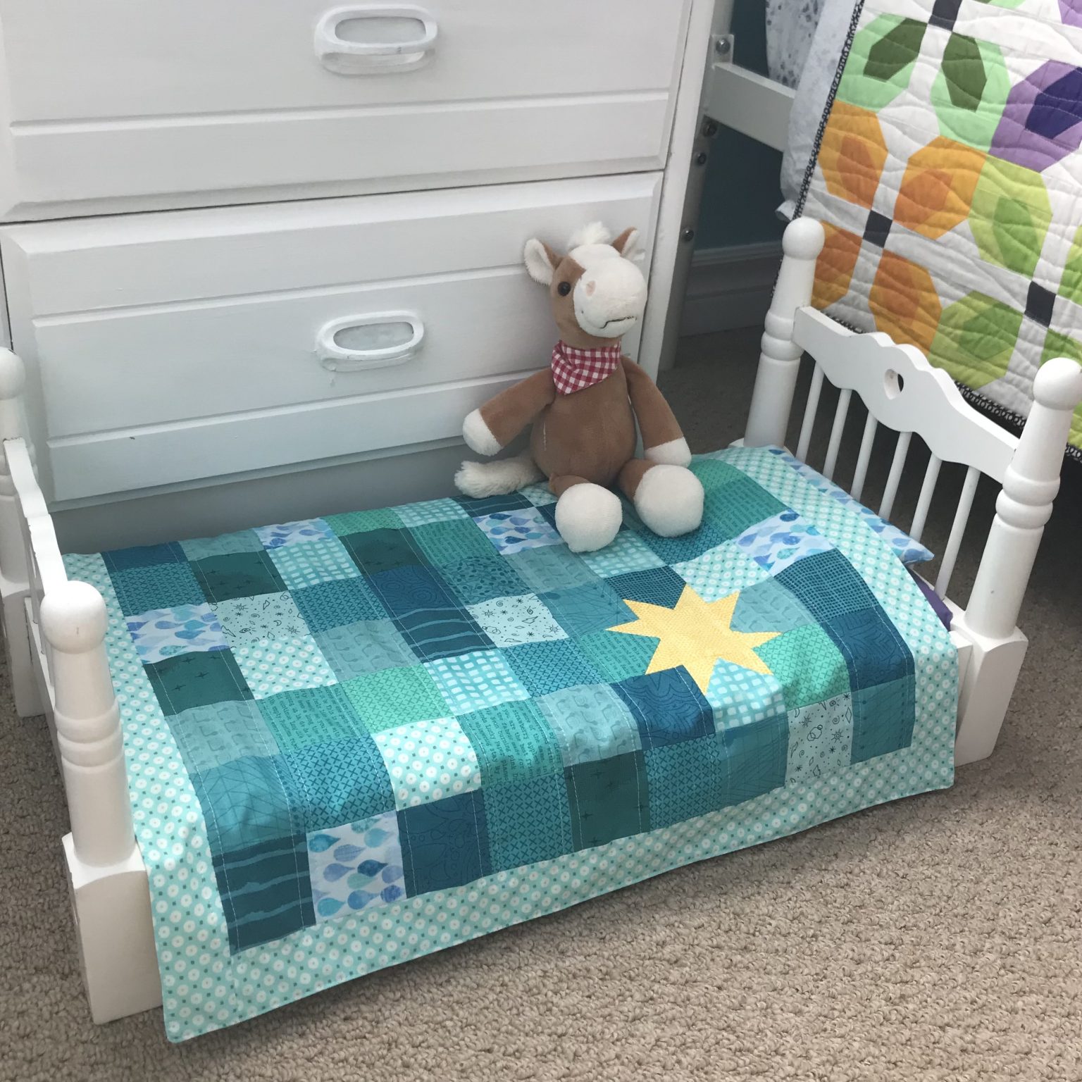 {Another} Modern Patchwork Doll Quilt