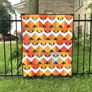 Foxes Foxes Foxes Modern Quilt ready to ship within CANADA