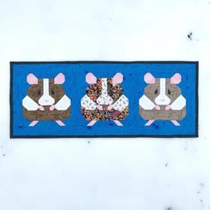 Hamsters Modern Quilted Table Runner ready to ship within CANADA