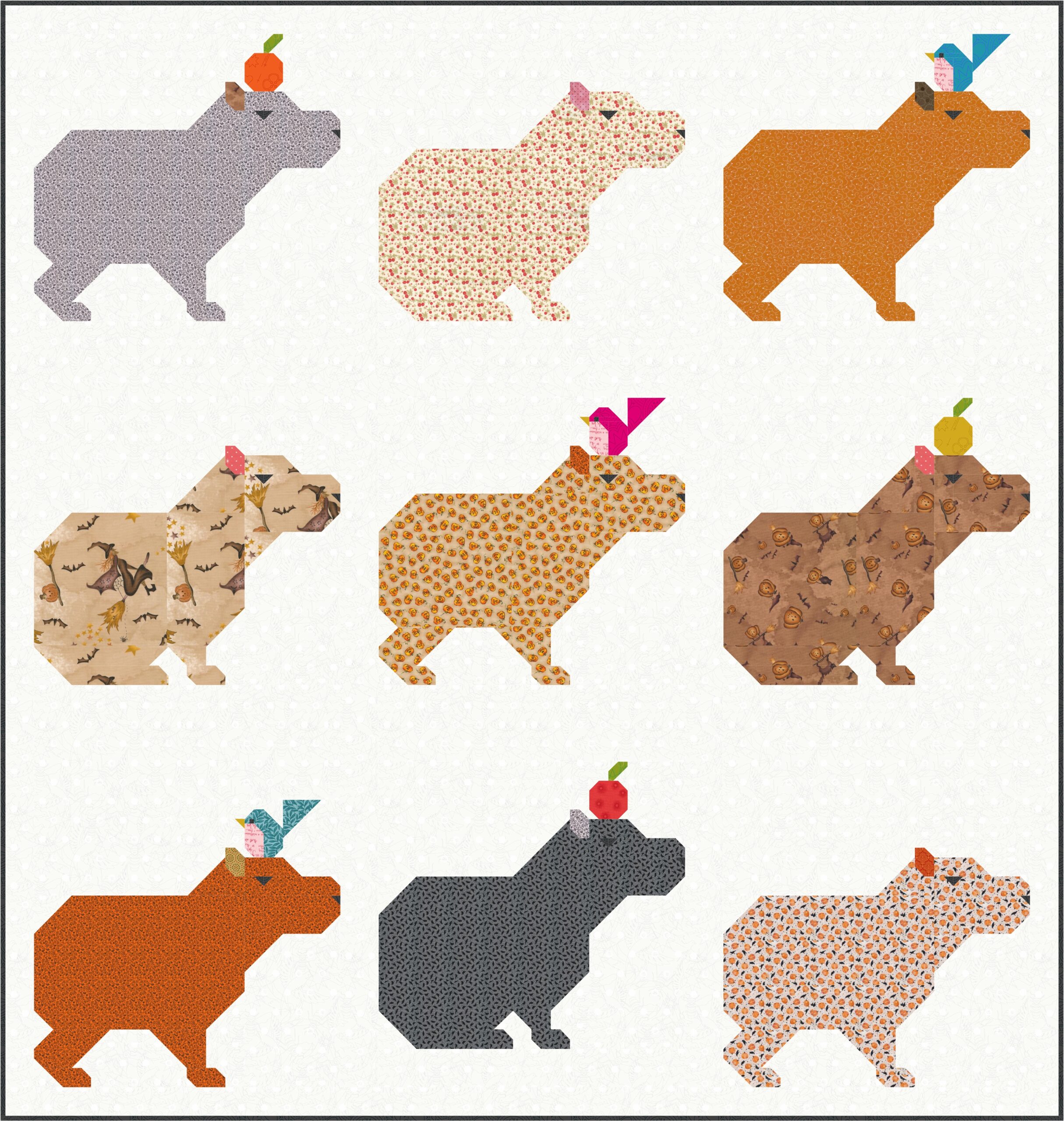 Capybaras - PDF Quilt Pattern Instant Download