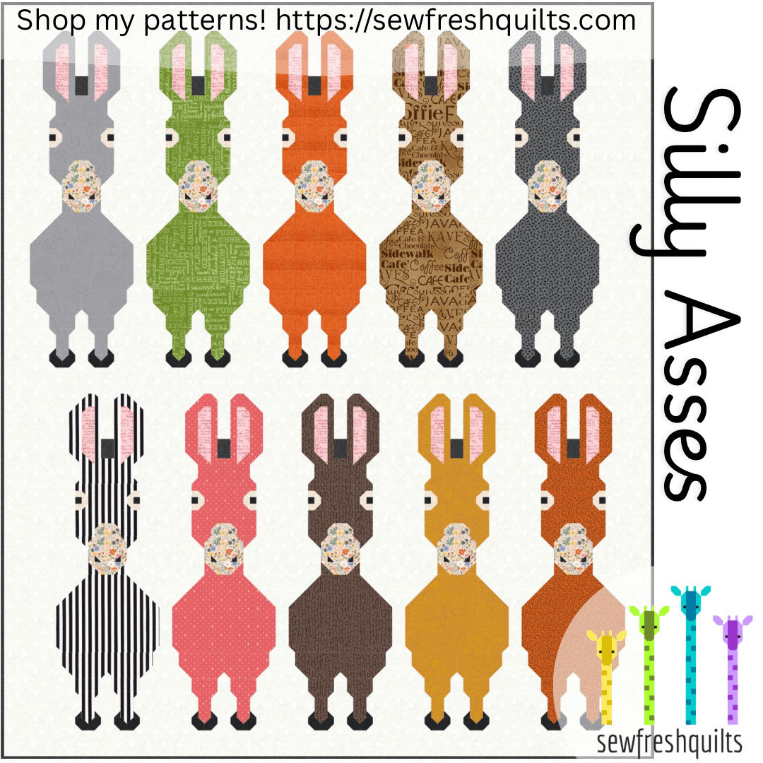 Silly Asses Donkey - PDF Quilt Pattern Instant Download