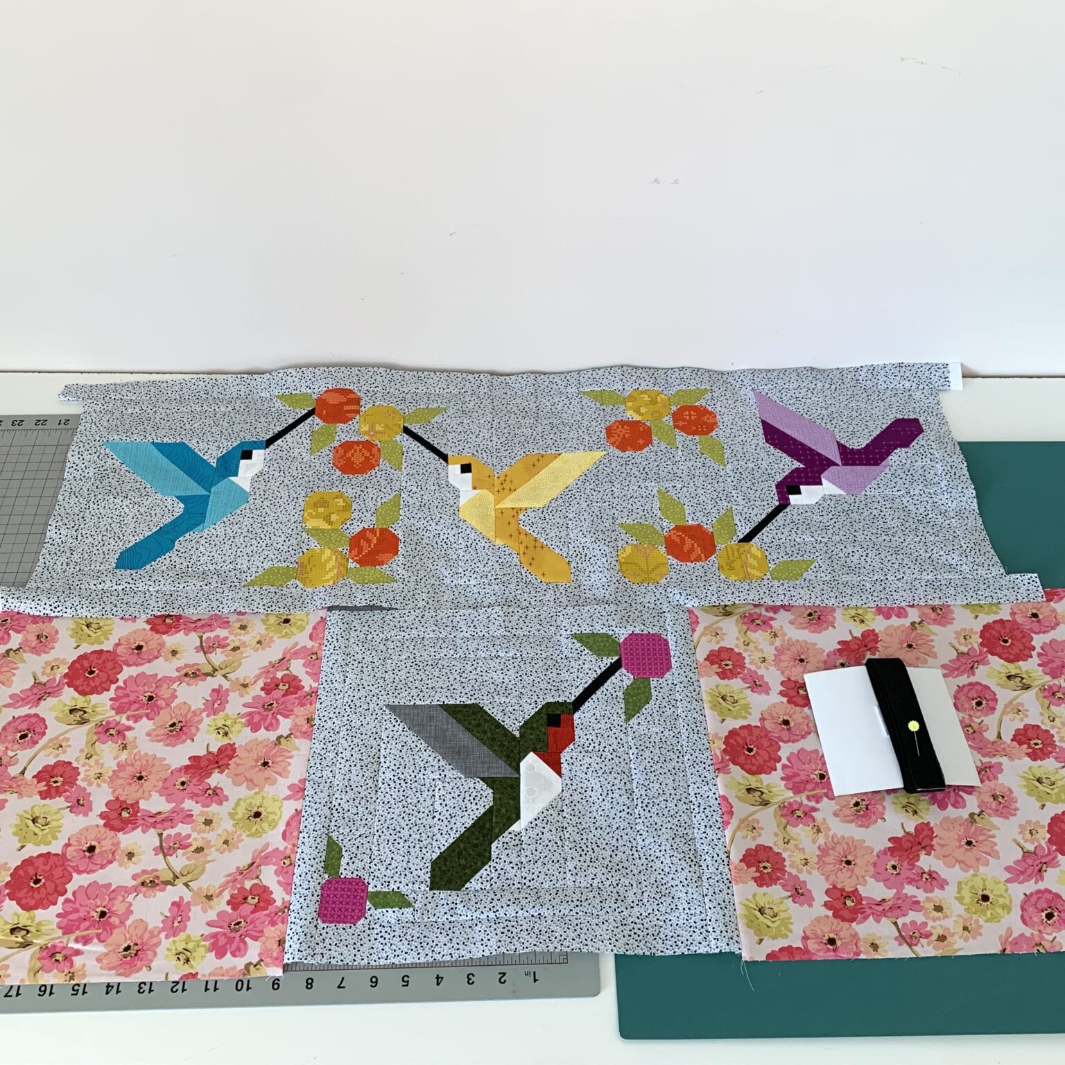 Hummingbird & Blooms – PDF Quilt Pattern Instant Download – Sew Fresh ...