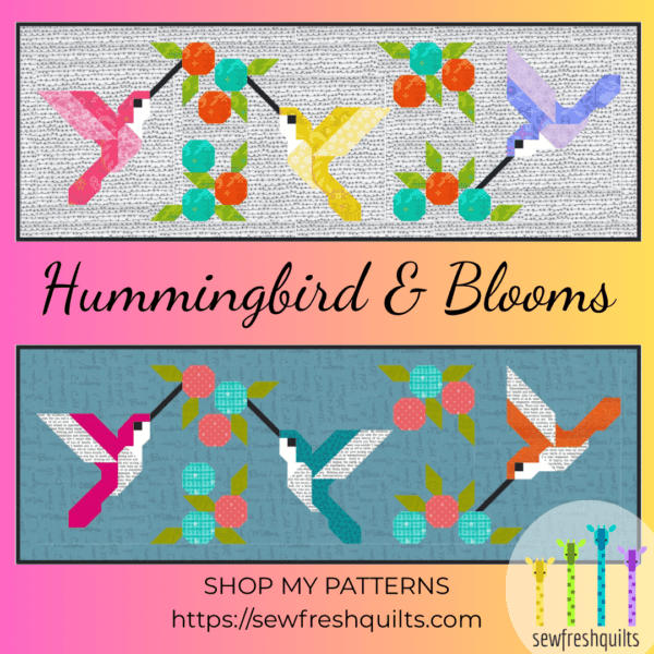 Hummingbird & Blooms – PDF Quilt Pattern Instant Download – Sew Fresh ...