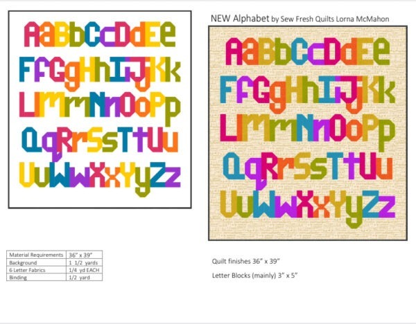 NEW Alphabet – PDF Quilt Pattern Instant Download – Sew Fresh Quilts