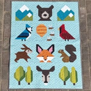 Forest Mountain Animals Modern Quilt ready to ship within CANADA