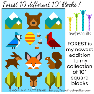 10 Forest 10” Blocks - PDF Quilt Pattern Instant Download