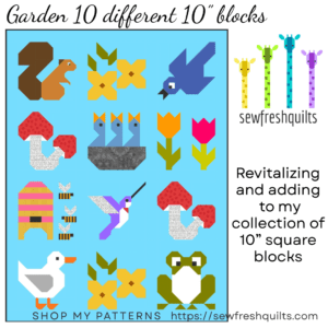 10 Garden 10” Blocks - PDF Quilt Pattern Instant Download
