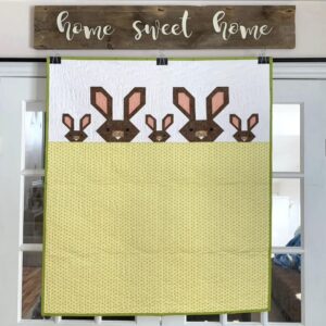 Bunnies in Bed Modern Quilt ready to ship within CANADA