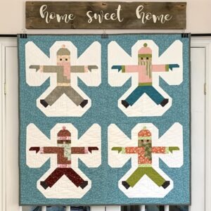 Winter Snow Angels Modern Quilt ready to ship within CANADA