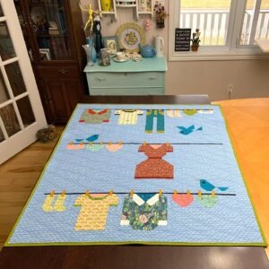 Wash Day Blues Modern Quilt ready to ship within CANADA
