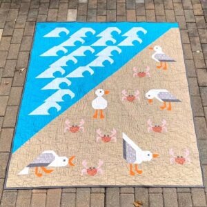 Seagulls & Crabs Modern Quilt ready to ship within CANADA