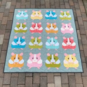 Candy Coated Hamsters Modern Quilt ready to ship within CANADA