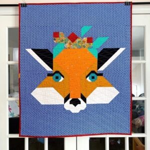 Big Baby Fox Modern Quilt ready to ship within CANADA