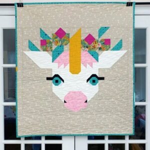 Big Baby Unicorn Modern Quilt ready to ship within CANADA