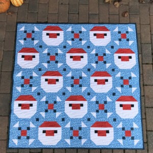 Santa and Snowflakes Modern Christmas Quilt ready to ship within CANADA
