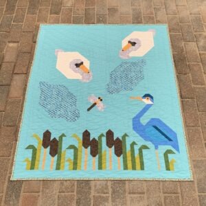 Swans Upon the Avon Modern Blue Heron Quilt ready to ship within CANADA